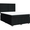 Image de vidaXL Lit boxspring avec matelas noir 160x200 cm Tissu