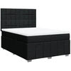 Image de vidaXL Lit boxspring avec matelas noir 160x200 cm Tissu