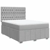 Image de vidaXL Lit boxspring avec matelas gris clair 160x200 cm Tissu