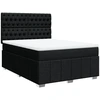 Image de vidaXL Lit boxspring avec matelas noir 160x200 cm Tissu