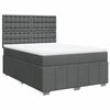 Image de vidaXL Lit boxspring avec matelas gris foncé 160x200 cm Tissu