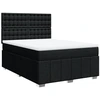 Image de vidaXL Lit boxspring avec matelas noir 160x200 cm Tissu