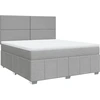 Image de vidaXL Lit boxspring avec matelas gris clair 180x200 cm Tissu