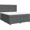 Image de vidaXL Lit boxspring avec matelas gris foncé 180x200 cm Tissu