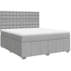 Image de vidaXL Lit boxspring avec matelas gris clair 180x200 cm Tissu