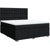 Image de vidaXL Lit boxspring avec matelas noir 180x200 cm Tissu
