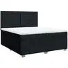Image de vidaXL Lit boxspring avec matelas noir 200x200 cm tissu