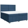 Image de vidaXL Lit boxspring avec matelas bleu 200x200 cm Tissu