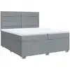 Image de vidaXL Lit boxspring avec matelas gris clair 200x200 cm Tissu
