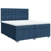 Image de vidaXL Lit boxspring avec matelas bleu 200x200 cm Tissu