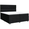 Image de vidaXL Lit boxspring avec matelas noir 200x200 cm tissu