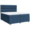 Image de vidaXL Lit boxspring avec matelas bleu 200x200 cm Tissu