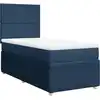 Image de vidaXL Lit boxspring avec matelas bleu 80x200 cm Tissu