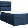 Image de vidaXL Lit boxspring avec matelas bleu 80x200 cm Tissu