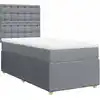 Image de vidaXL Lit boxspring avec matelas gris clair 80x200 cm Tissu