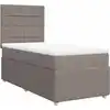 Image de vidaXL Lit boxspring avec matelas Taupe 90x190 cm Tissu