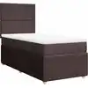 Image de vidaXL Lit boxspring avec matelas brun foncé 90x200 cm Tissu