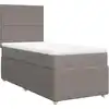 Image de vidaXL Lit boxspring avec matelas Taupe 90x200 cm Tissu