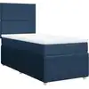 Image de vidaXL Lit boxspring avec matelas bleu 90x200 cm Tissu