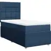 Image de vidaXL Lit boxspring avec matelas bleu 90x200 cm Tissu