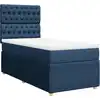 Image de vidaXL Lit boxspring avec matelas bleu 90x200 cm Tissu