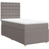 Image de vidaXL Lit boxspring avec matelas Taupe 90x200 cm Tissu