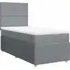 Image de vidaXL Lit boxspring avec matelas gris clair 100x200 cm Tissu