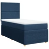 Image de vidaXL Lit boxspring avec matelas bleu 100x200 cm Tissu