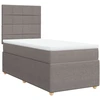 Image de vidaXL Lit boxspring avec matelas Taupe 100x200 cm Tissu
