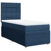 Image de vidaXL Lit boxspring avec matelas bleu 100x200 cm Tissu