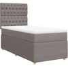 Image de vidaXL Lit boxspring avec matelas Taupe 100x200 cm Tissu