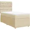 Image de vidaXL Lit boxspring avec matelas Crème 100x200 cm Tissu