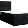 Image de vidaXL Lit boxspring avec matelas noir 100x200 cm tissu