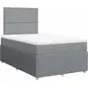 Image de vidaXL Lit boxspring avec matelas gris clair 120x190 cm Tissu
