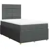Image de vidaXL Lit boxspring avec matelas gris fonc © 120x190 cm Tissu