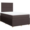 Image de vidaXL Lit boxspring avec matelas brun foncé 120x200 cm Tissu