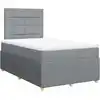 Image de vidaXL Lit boxspring avec matelas gris clair 120x200 cm Tissu