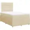 Image de vidaXL Lit Boxspring avec matelas Crème 120x200 cm Tissu