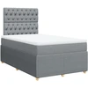Image de vidaXL Lit boxspring avec matelas gris clair 120x200 cm Tissu