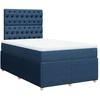 Image de vidaXL Lit boxspring avec matelas bleu 120x200 cm Tissu