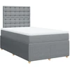 Image de vidaXL Lit boxspring avec matelas gris clair 120x200 cm Tissu