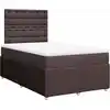 Image de vidaXL Lit boxspring avec matelas brun foncé 120x200 cm Tissu