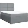 Image de vidaXL Lit boxspring avec matelas gris clair 140x190 cm Tissu