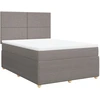 Image de vidaXL Lit boxspring avec matelas Taupe 140x190 cm Tissu