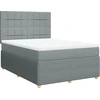 Image de vidaXL Lit boxspring avec matelas gris clair 140x190 cm Tissu
