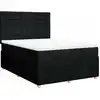 Image de vidaXL Lit boxspring avec matelas noir 140x190 cm Tissu