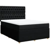 Image de vidaXL Lit boxspring avec matelas noir 140x190 cm Tissu