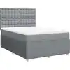 Image de vidaXL Lit boxspring avec matelas gris clair 140x190 cm Tissu
