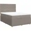 Image de vidaXL Lit boxspring avec matelas Taupe 140x190 cm Tissu