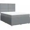 Image de vidaXL Lit boxspring avec matelas gris clair 140x200 cm Tissu
